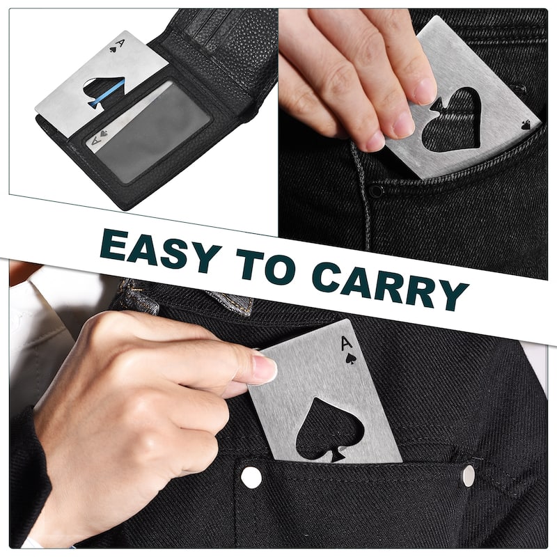 Stainless Steel Ace of Spades Beer Bottle Opener - Black - 10Pcs