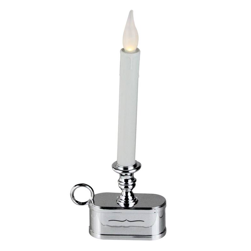 11" Battery Operated LED Christmas Candle Lamp with Toned Base