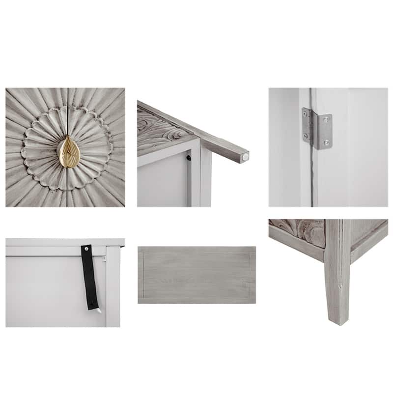 Wood Cabinet with Adjustable Movable Layer and 2 Door