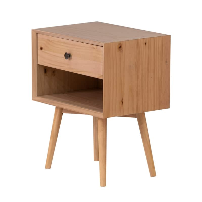 Middlebrook Mid-Century Solid Wood 1-Drawer Nightstand, Set of 2