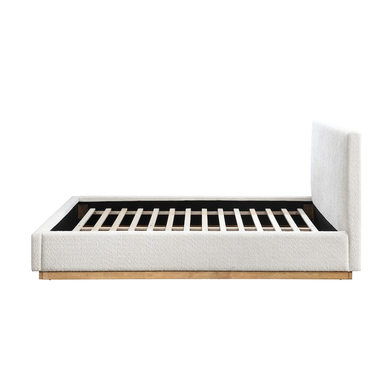 Porter Boucle Upholstered Wood Base Platform Bed