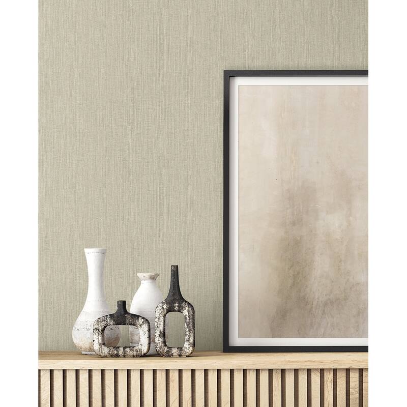 Seabrook Designs Natural Tether Embossed Vinyl Unpasted Wallpaper