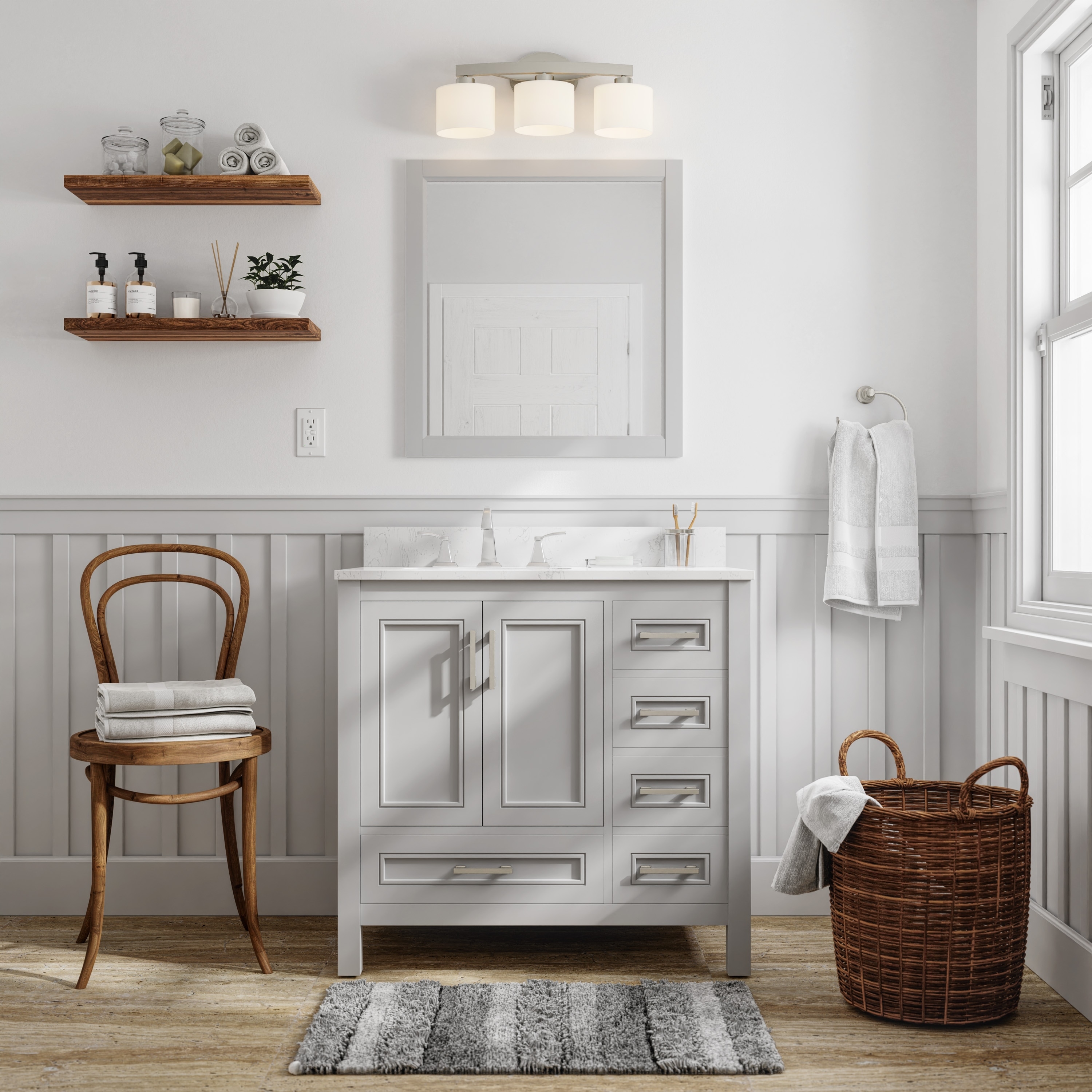 36 gray bathroom vanity with sale top