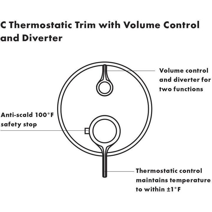 Hansgrohe C Thermostatic Valve Trim with Integrated Volume Control