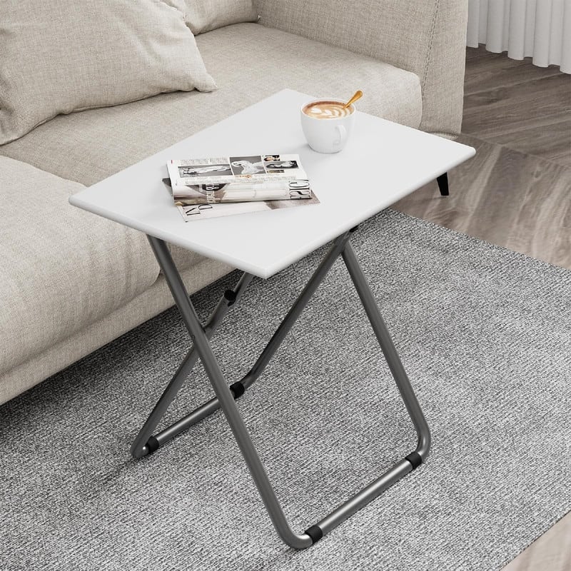Tv Dinner Tray Table - 27"D x 19.5"W x 27.5"H - White