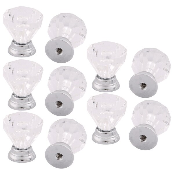Home Bedroom Metal Furniture Drawers Cabinet Handle Knob White 1 Inch Outer Dia 10 Pcs