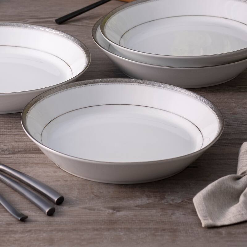 Charlotta Platinum Set of 4 Coupe Dinner Bowls, 9-3/4", 43 oz.