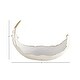 preview thumbnail 6 of 5, White with Gold Polystone Glam Plume Feather Shape Decorative Bowl