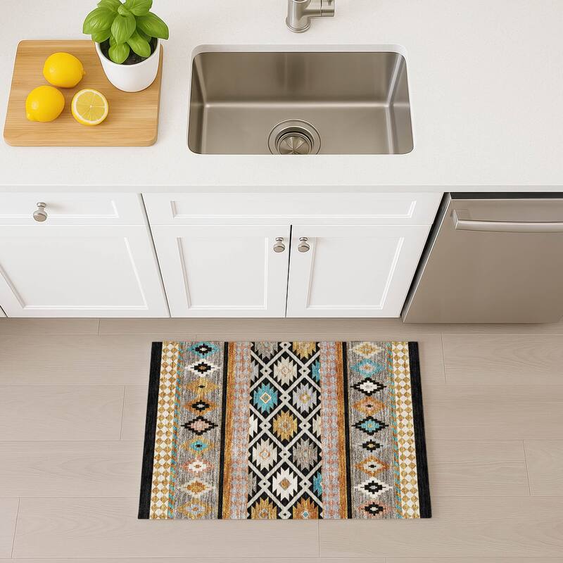 Machine Washable Indoor/ Outdoor Global Clemente Chantille Rug