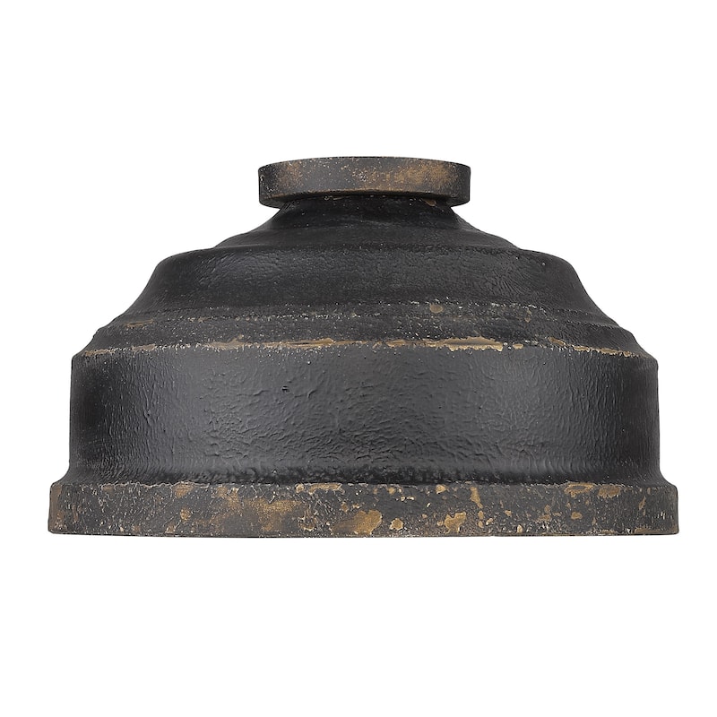 Golden Lighting Keating 3-light Flush Mount in Antique Black Iron - Antique Black Iron