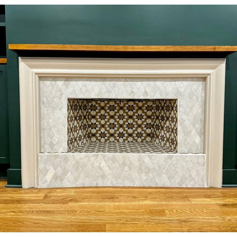 Contemporary Zellige Panels, 12" X 12" X 1/2", Diamond Off-White - Box of 8