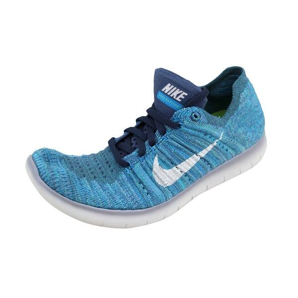 Shop Nike Women S Free Rn Flyknit Ocean Fog White Blue Glow Hyper Jade 831070 404 Size 9 5 Overstock 22340458