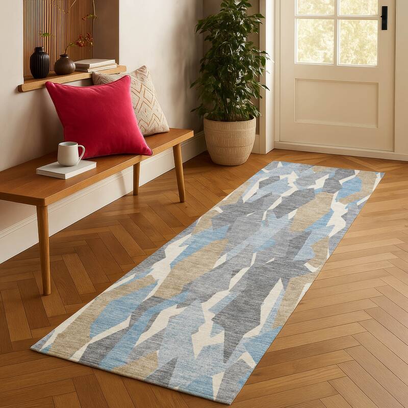 Machine Washable Indoor/ Outdoor Contemporary Dylan Chantille Rug