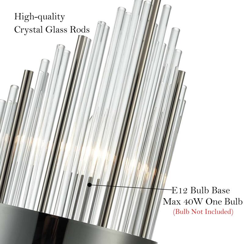 Polignano Modern Wall Sconces , Glass & Brass Rods , Set of 2 Lights