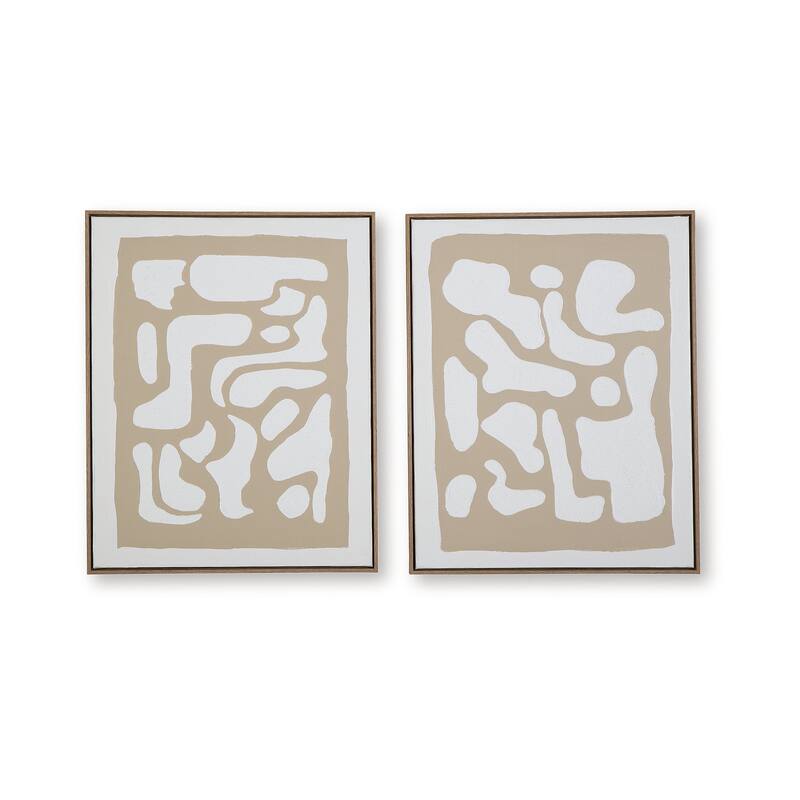 Signature Design by Ashley Waldett Beige/White Wall Art (Set of 2)