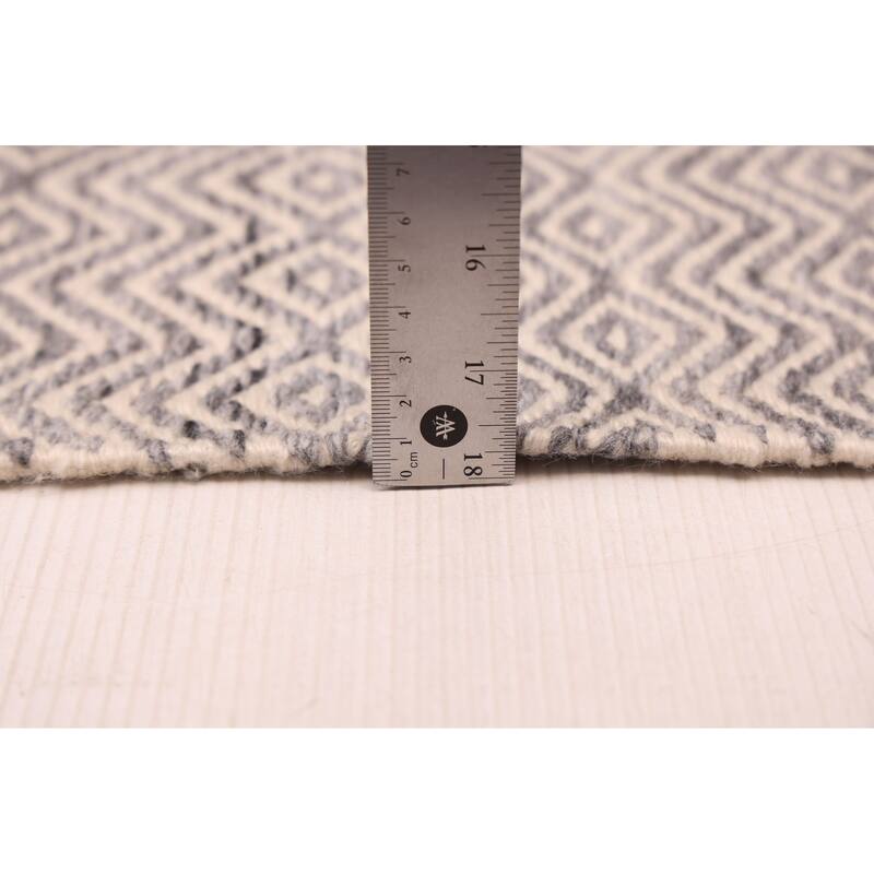 ECARPETGALLERY Flat-Weave Nevada Grey Wool Kilim - 5'1 x 7'4