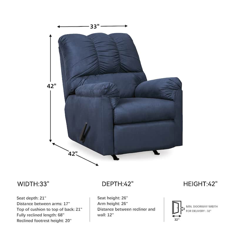 Darcy Contemporary Blue Rocker Recliner