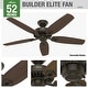 preview thumbnail 11 of 28, Hunter 52" Builder Elite Ceiling Fan w/Pull Chains - Traditional, Casual, Transitional