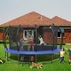 preview thumbnail 1 of 21, 15 ft. Round Outdoor Trampoline with Enclosure Net ﻿ 179.92" x 179.92" 