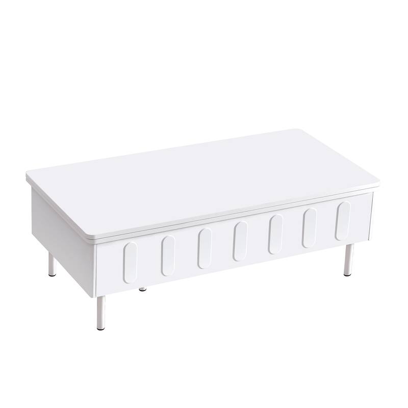 Lift-Top Coffee Table with 2 Drawers,Center Table with Foldable Top,Multi-Functional Adjustable Table with Hidden Storage