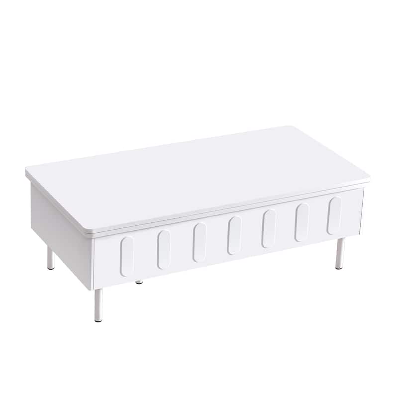 Roomfitters Lift-Top Coffee Table with 2 Drawers and Foldable Top, Hidden Storage Compartment, Adjustable Center Table