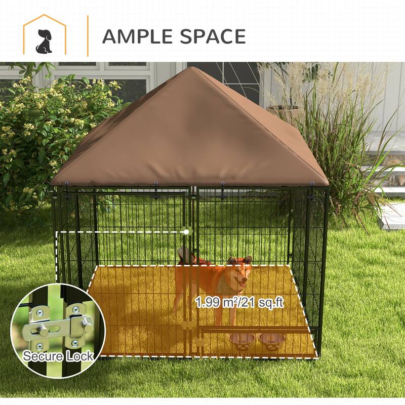 PawHut Outdoor Dog Kennel, 4.6' x 4.6' x 5' Puppy Play Pen