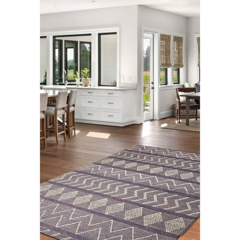 ECARPETGALLERY Braid weave Sienna Grey Wool Rug - 6'2 x 9'0
