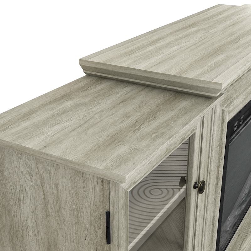 Farmhouse TV Stand with Fireplace - 70" Width -Fits up to 70" TV - 71"W x 30"H x 15.5"D