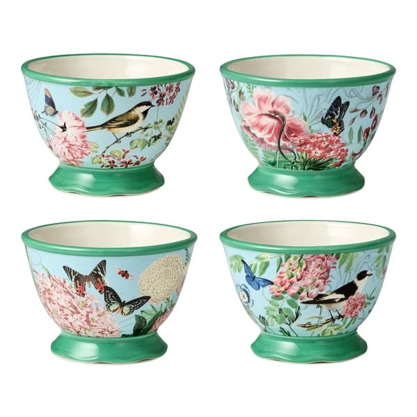 slide 2 of 4, Certified International Flora Ice Cream/Dessert Bowls 5.25" x 3.5", 4 Assorted Designs, Set of 4 - 5.25"W x 3.50"H x 5.25"D