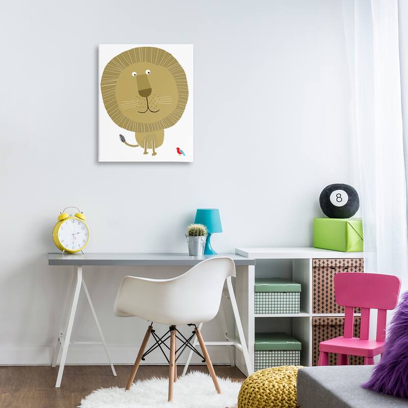 Stupell Friendly Lion & Bird Canvas Wall Art Design By Carla Daly