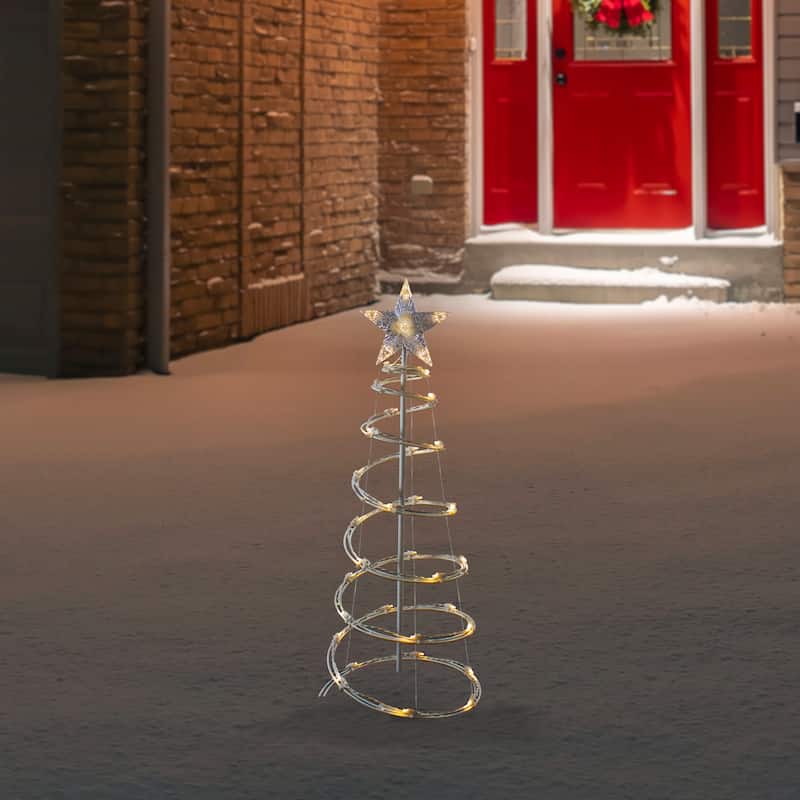 3ft LED Lighted Spiral Cone Tree Outdoor Christmas Decoration - 36"