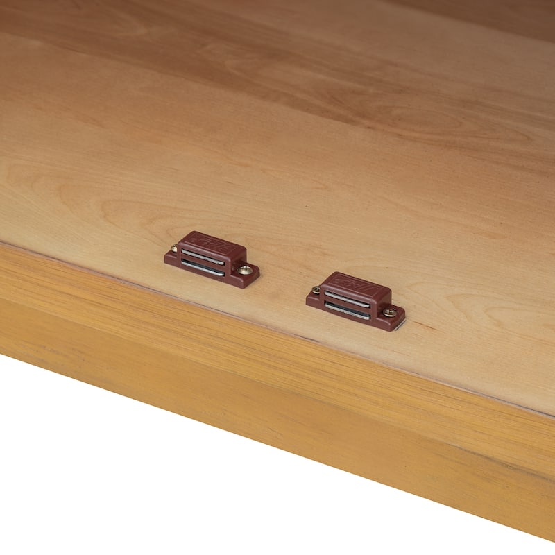 Wood Sideboard with Metal Handles, 4 Door Storage Sideboard with Glass Doors, Buffet Cabinet with Adjustable Shelves
