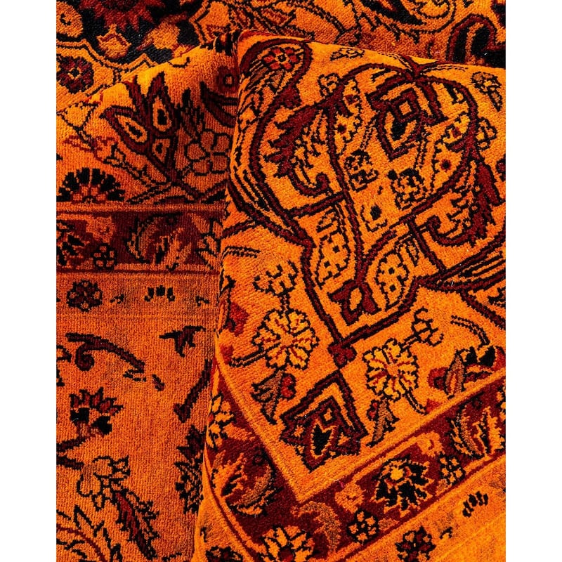 Fine Vibrance, One-of-a-Kind Hand-Knotted Area Rug - Orange, 9' 1" x 12' 2" - 9' 1" x 12' 2"