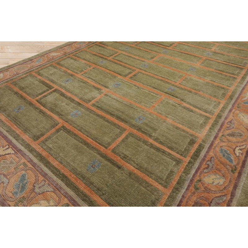 8'1''x11'4'' Hand Knotted Wool Mint Tibetan Mikhaelian Kohlberg Rug - 8' 1'' x 11' 4''