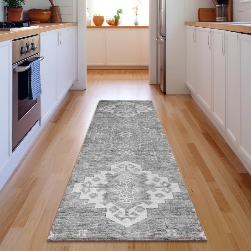Premium Washable Super Soft Boho Global Mayfield Rug - Gray - 2' 3" x 7' 6" - Runner