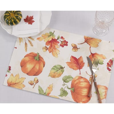 Placemats With Fall Pumpkin Design (Set of 4)