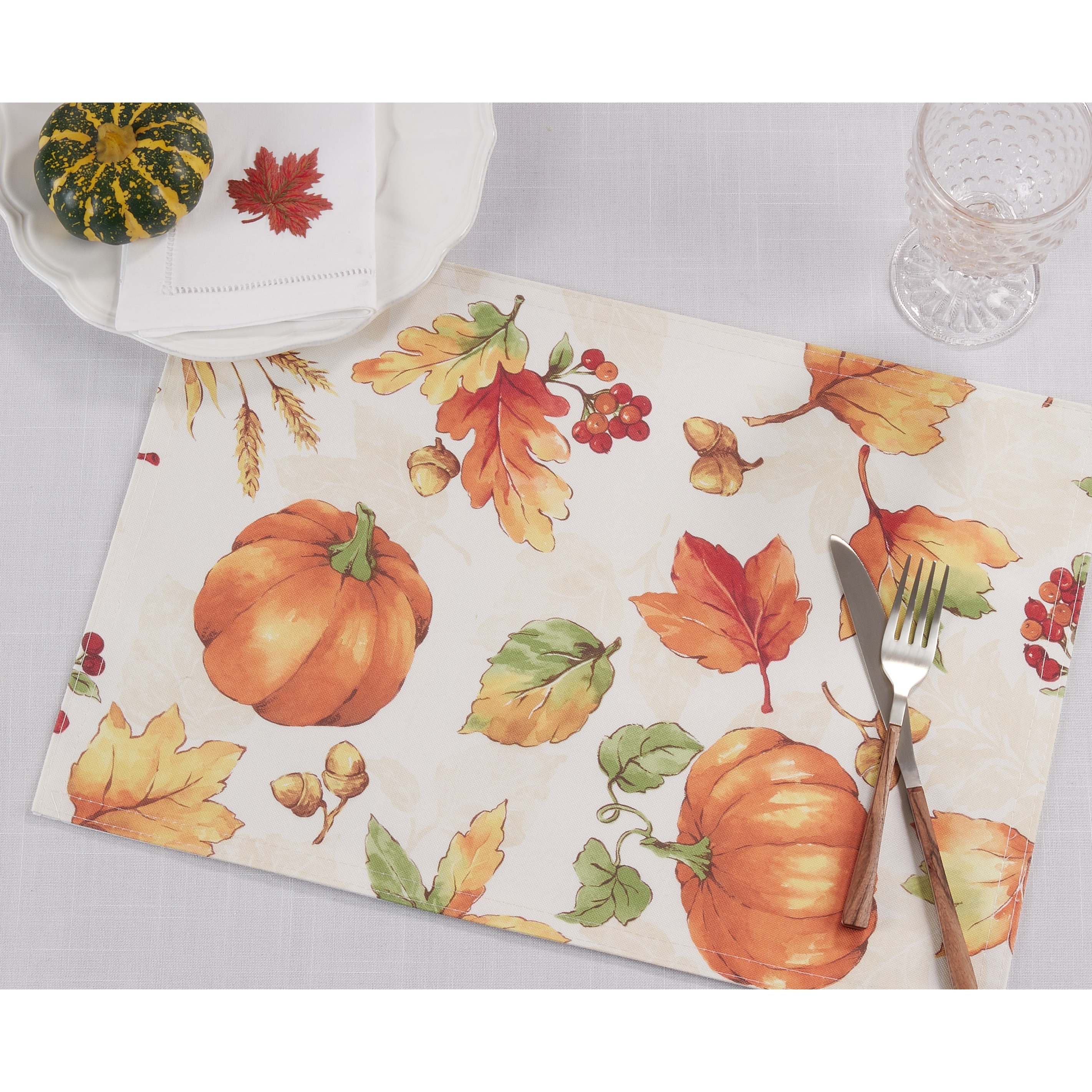 Placemats With Fall Pumpkin Design (Set of 4)