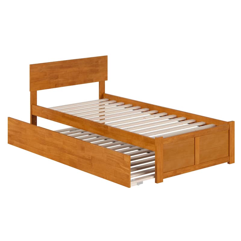 AFI Orlando Platform Bed with Footboard & Twin XL Trundle