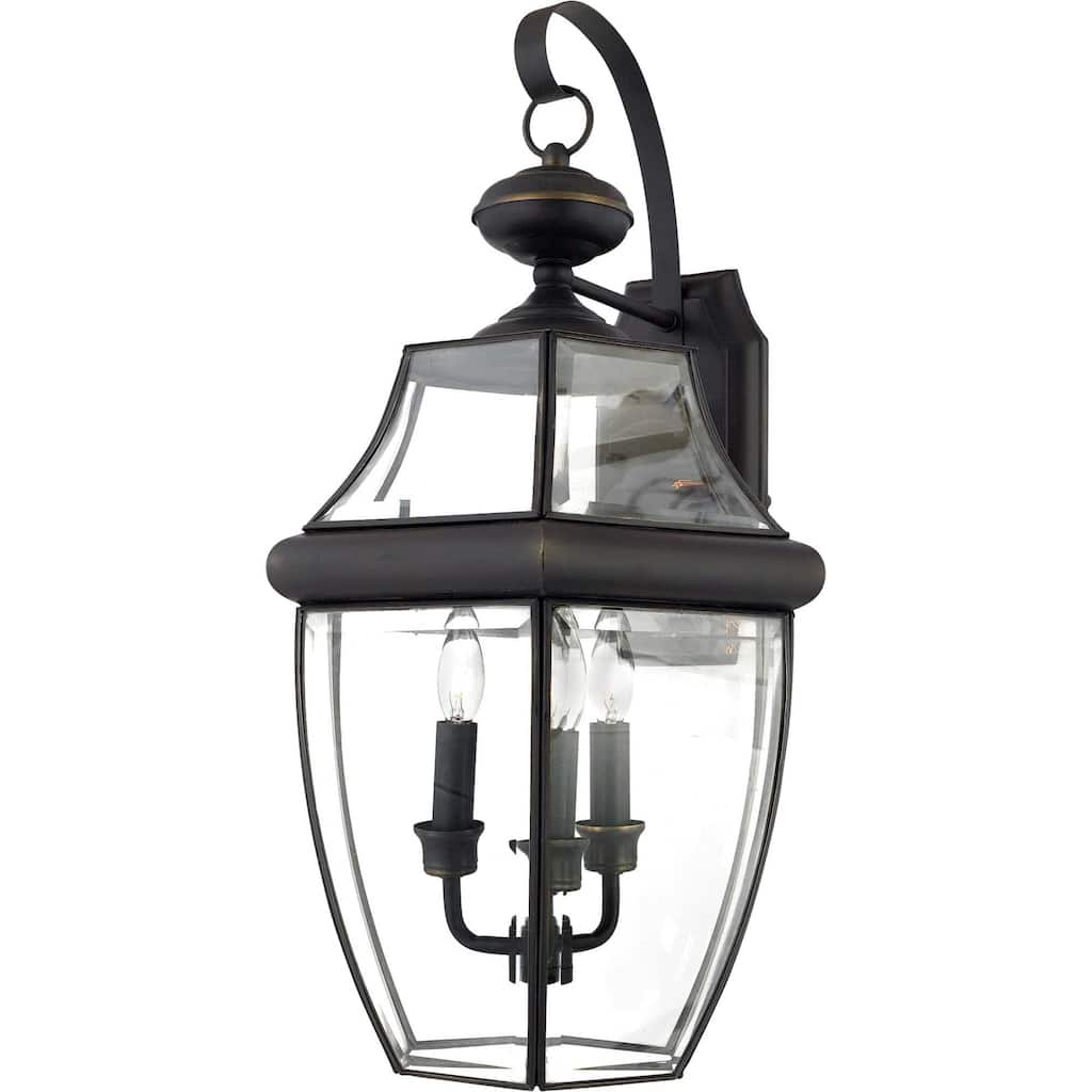 Roseto Gaines 3 Light 23" Tall Outdoor Wall Sconce with Clear Glass