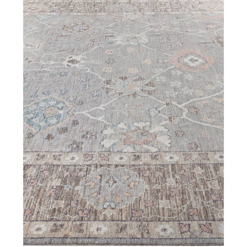 Oushak One-of-a-Kind Hand-Knotted Area Rug - Gray - 9' 2" x 11' 11"