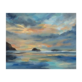 Pacific Sunset Illustrations Beach Clouds Coastal Art Print Poster 