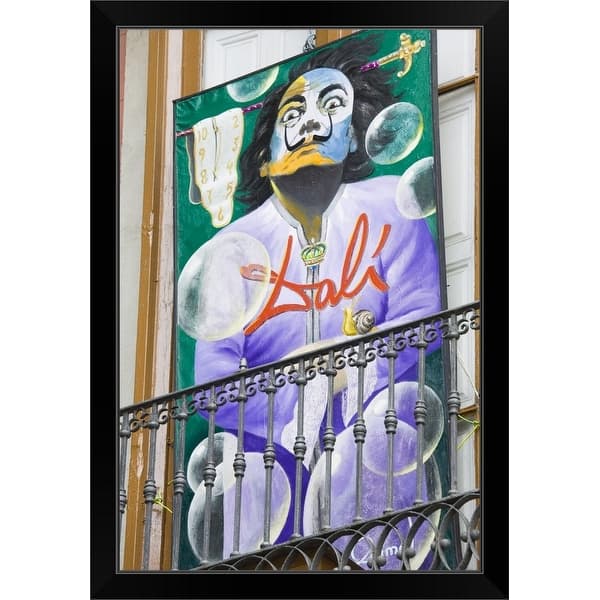 Shop Salvador Dali Gallery On Las Ramblas Black Framed Print