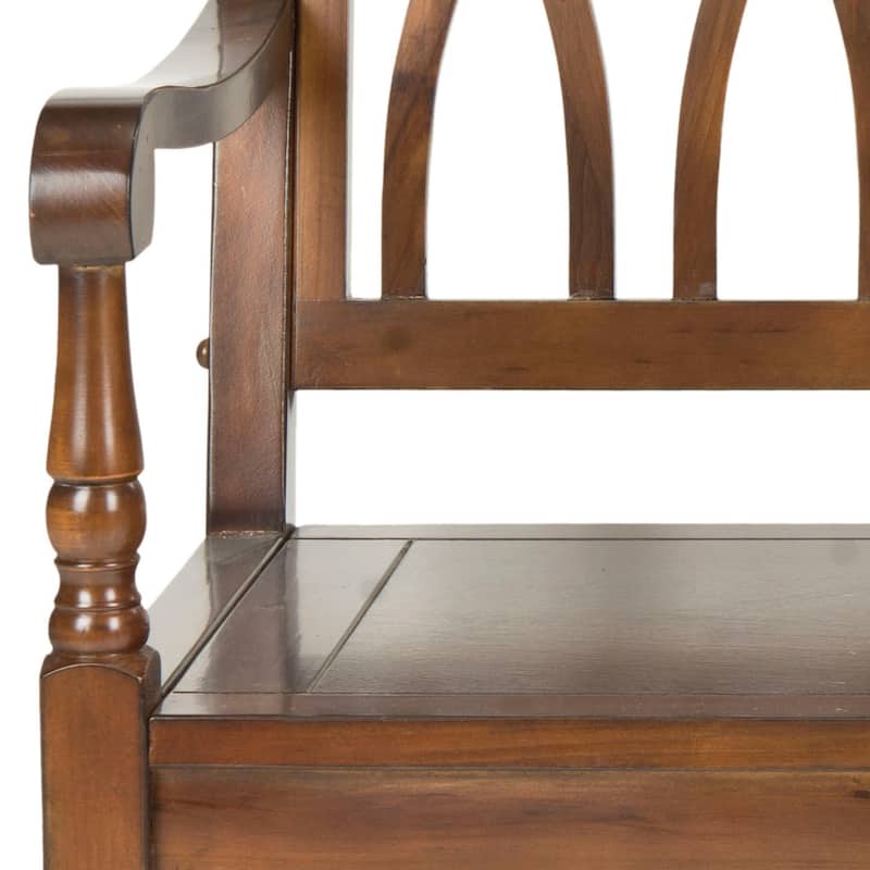 SAFAVIEH Benjamin Dark Walnut Finish Bench - 40" x 19.7" x 36"