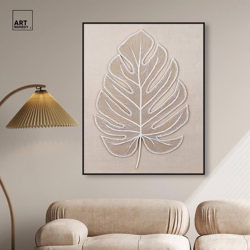 Linen Leaf II Canvas by Art Remedy