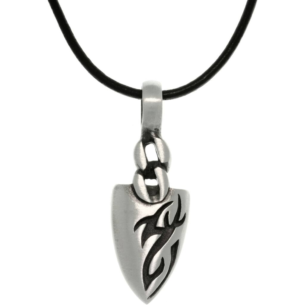 Viking Warrior Protection Amulet Pewter Pendant Necklace 18"