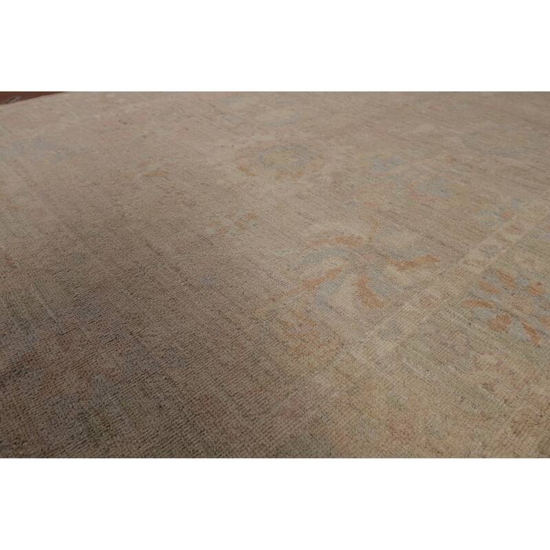 Vegetable Dye Oushak Area Rug Hand-Knotted Oriental Wool Carpet - 5'2"x 6'6"