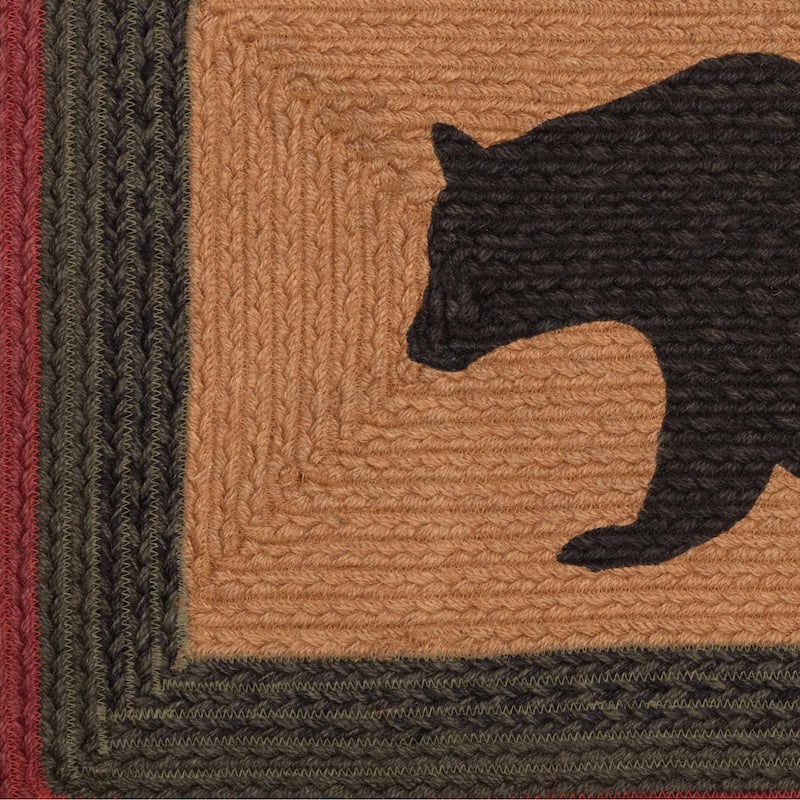 Wyatt Stenciled Bear Jute Rug Rect w/ Pad 20x30 - 20" x 30"