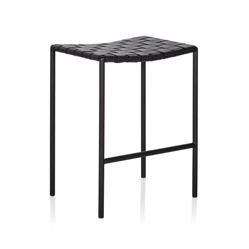 Soho Mid-century Modern Leather Weave Backless Bar Stool (26-inch/ 30-inch) (Single)