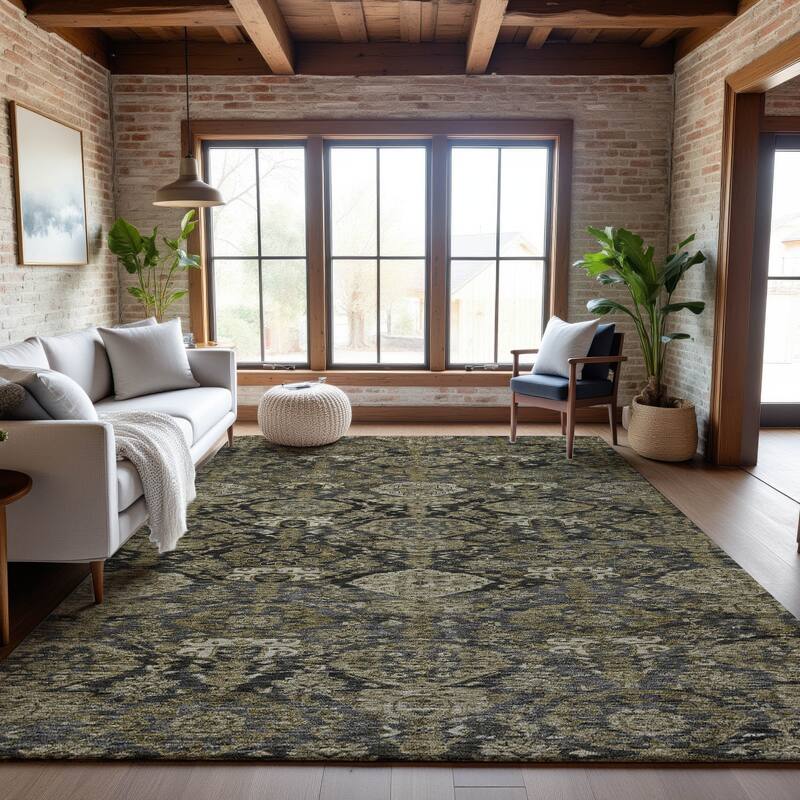 Premium Washable Super Soft Vintage Farmhouse Mayfield Rug - Charcoal - 10' x 14'