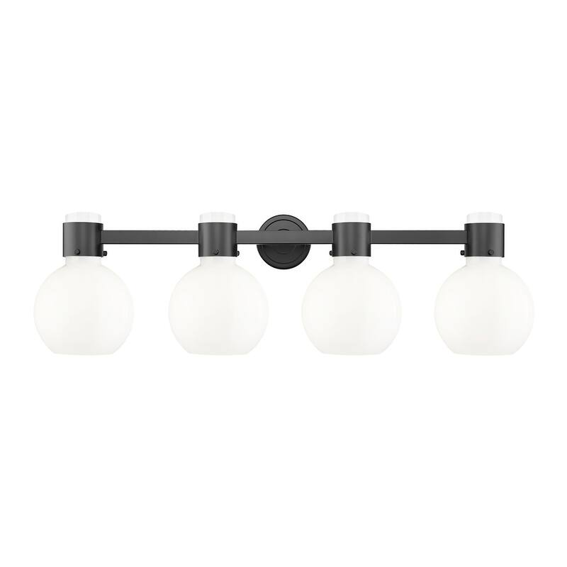 Innovations Lighting 464-4W-10-34 Lawton Sphere Vanity Lawton Sphere 4 - Matte Black / Gloss White